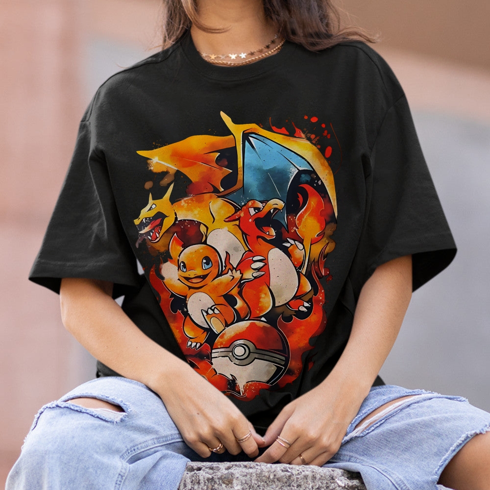 Pokemon Cotton Unisex Crew Neck Anime T-Shirt