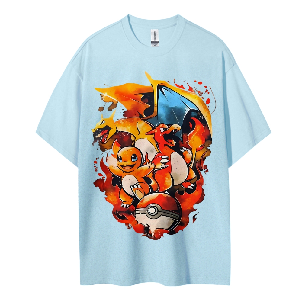 Pokemon Cotton Unisex Crew Neck Anime T-Shirt