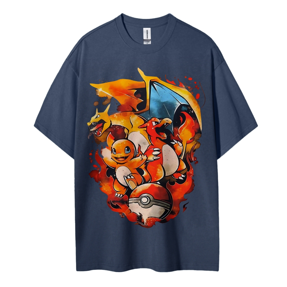 Pokemon Cotton Unisex Crew Neck Anime T-Shirt