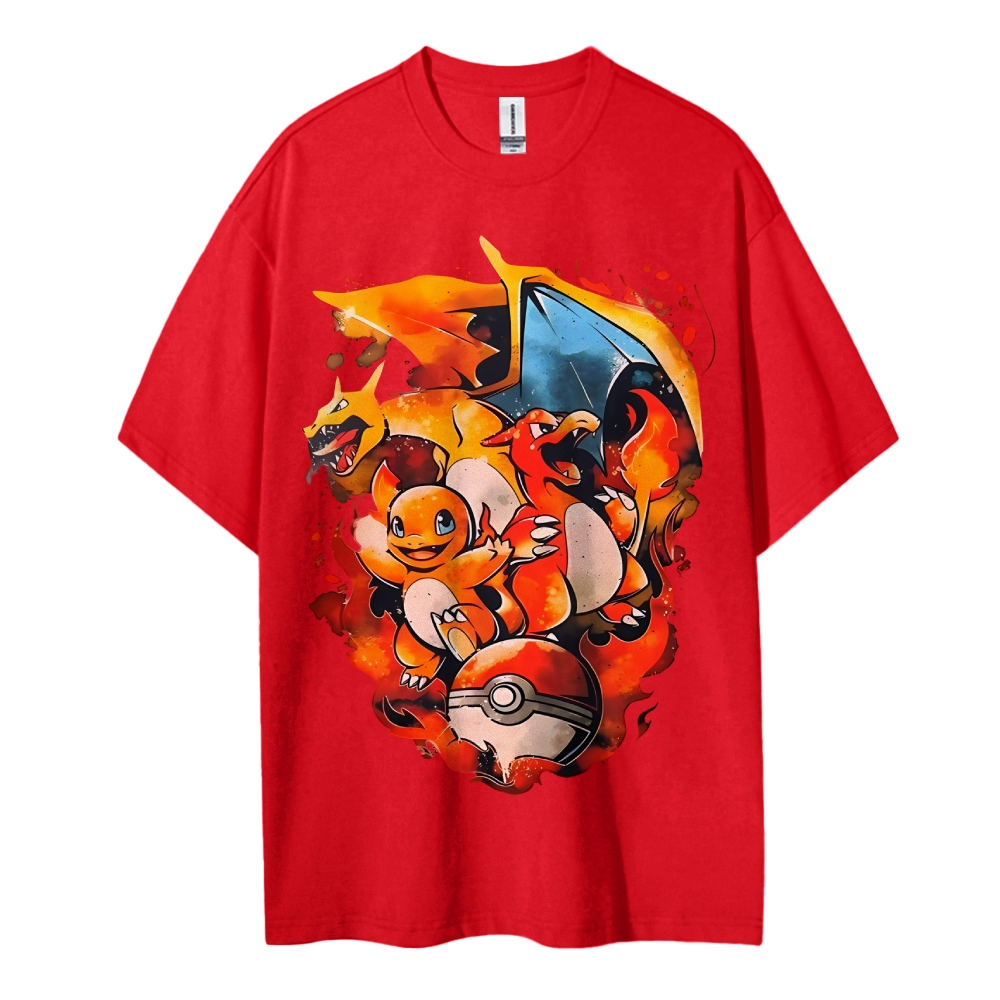 Pokemon Cotton Unisex Crew Neck Anime T-Shirt