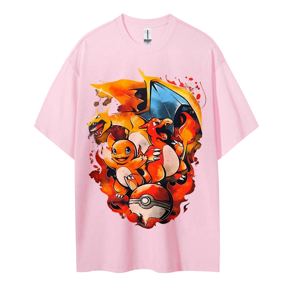 Pokemon Cotton Unisex Crew Neck Anime T-Shirt