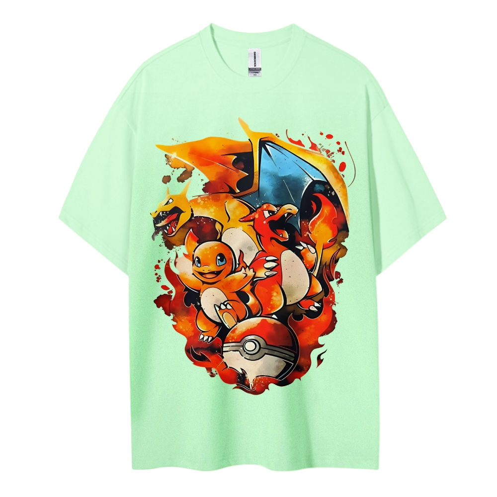 Pokemon Cotton Unisex Crew Neck Anime T-Shirt