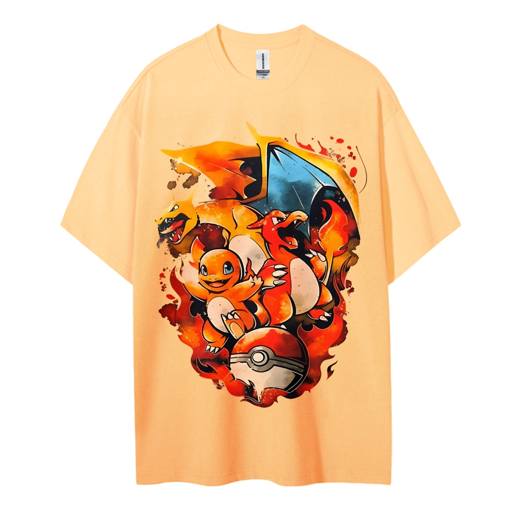 Pokemon Cotton Unisex Crew Neck Anime T-Shirt