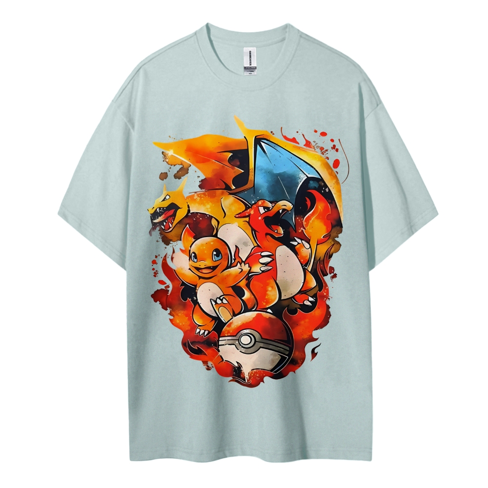 Pokemon Cotton Unisex Crew Neck Anime T-Shirt