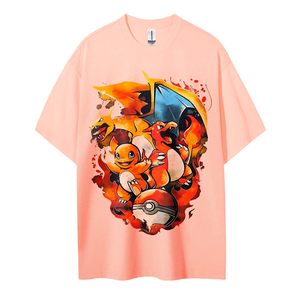 Pokemon Cotton Unisex Crew Neck Anime T-Shirt