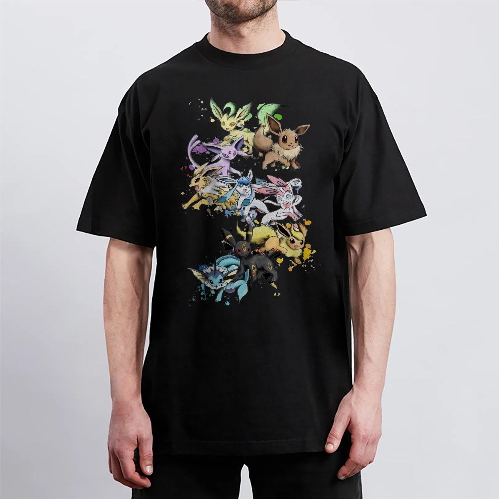 Pokemon Cotton Unisex Round Neck Anime T-Shirt