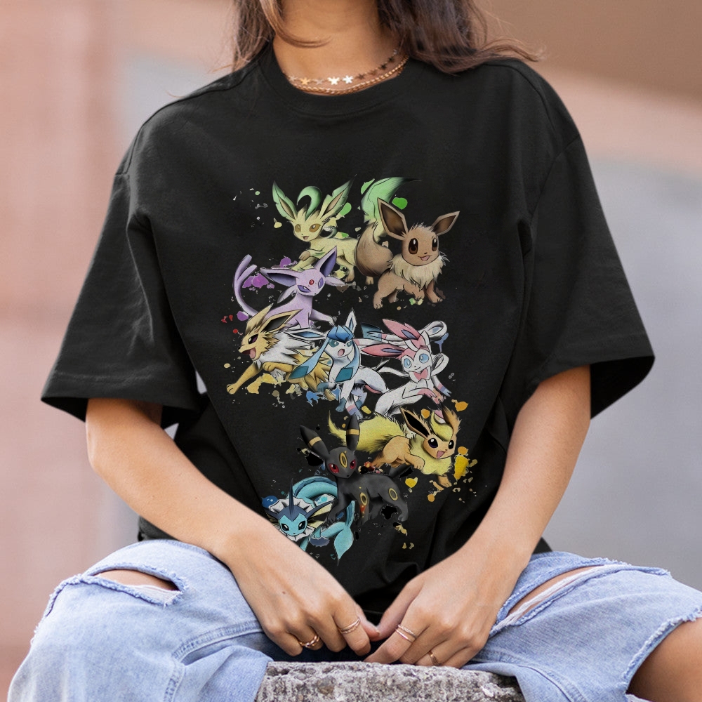 Pokemon Cotton Unisex Round Neck Anime T-Shirt