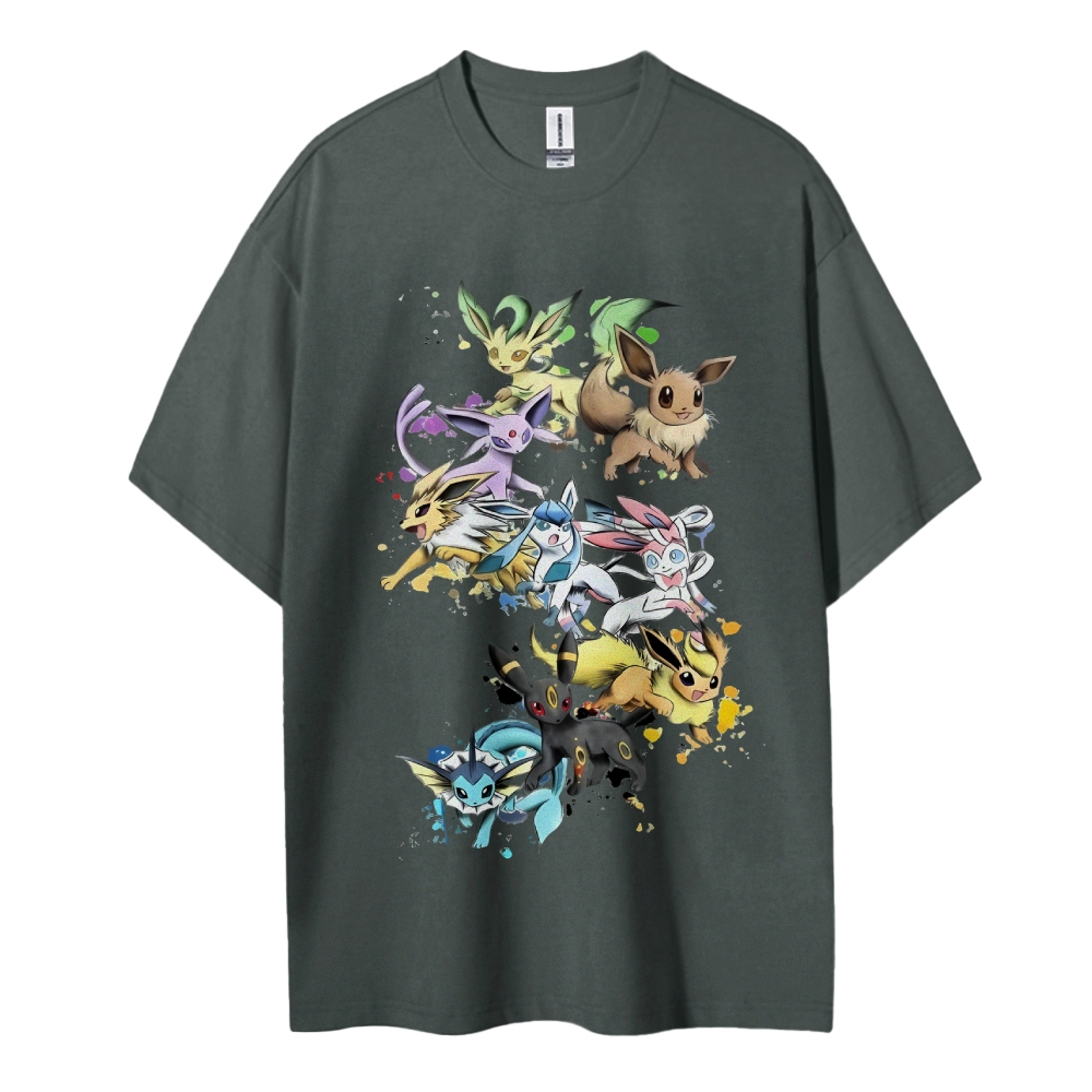 Pokemon Cotton Unisex Round Neck Anime T-Shirt