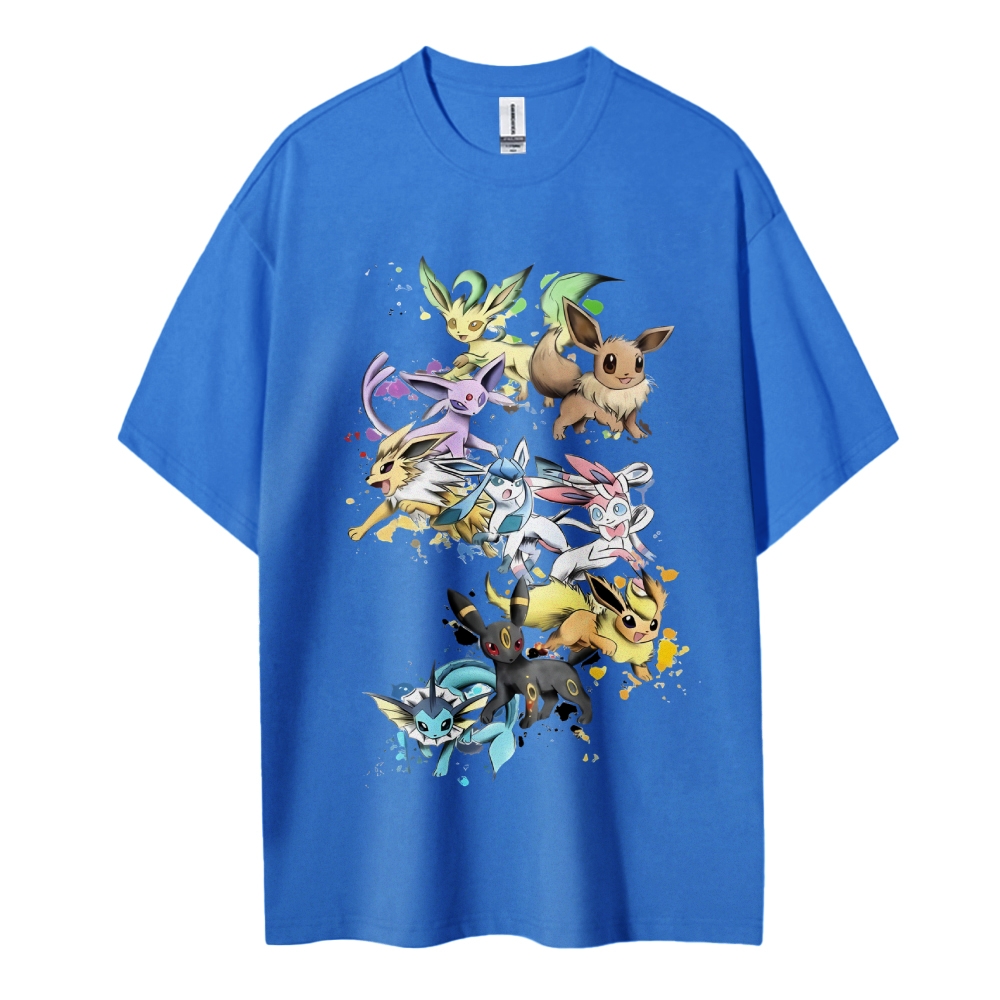 Pokemon Cotton Unisex Round Neck Anime T-Shirt