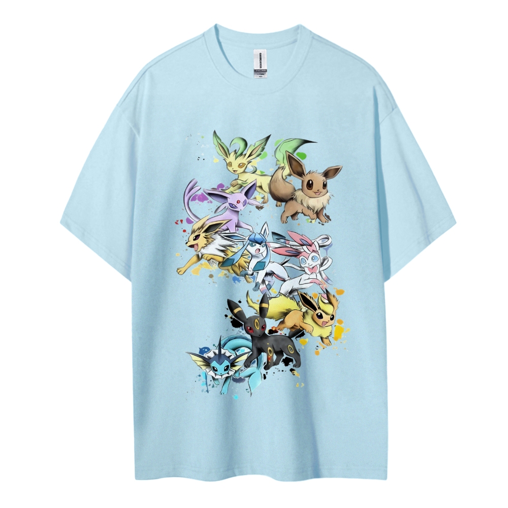 Pokemon Cotton Unisex Round Neck Anime T-Shirt