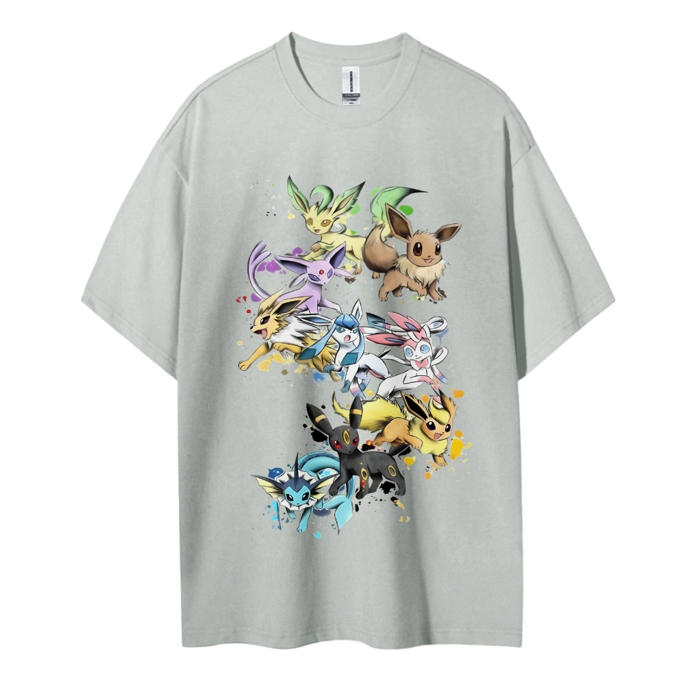 Pokemon Cotton Unisex Round Neck Anime T-Shirt