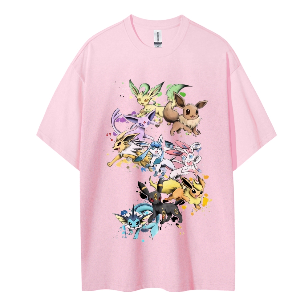 Pokemon Cotton Unisex Round Neck Anime T-Shirt