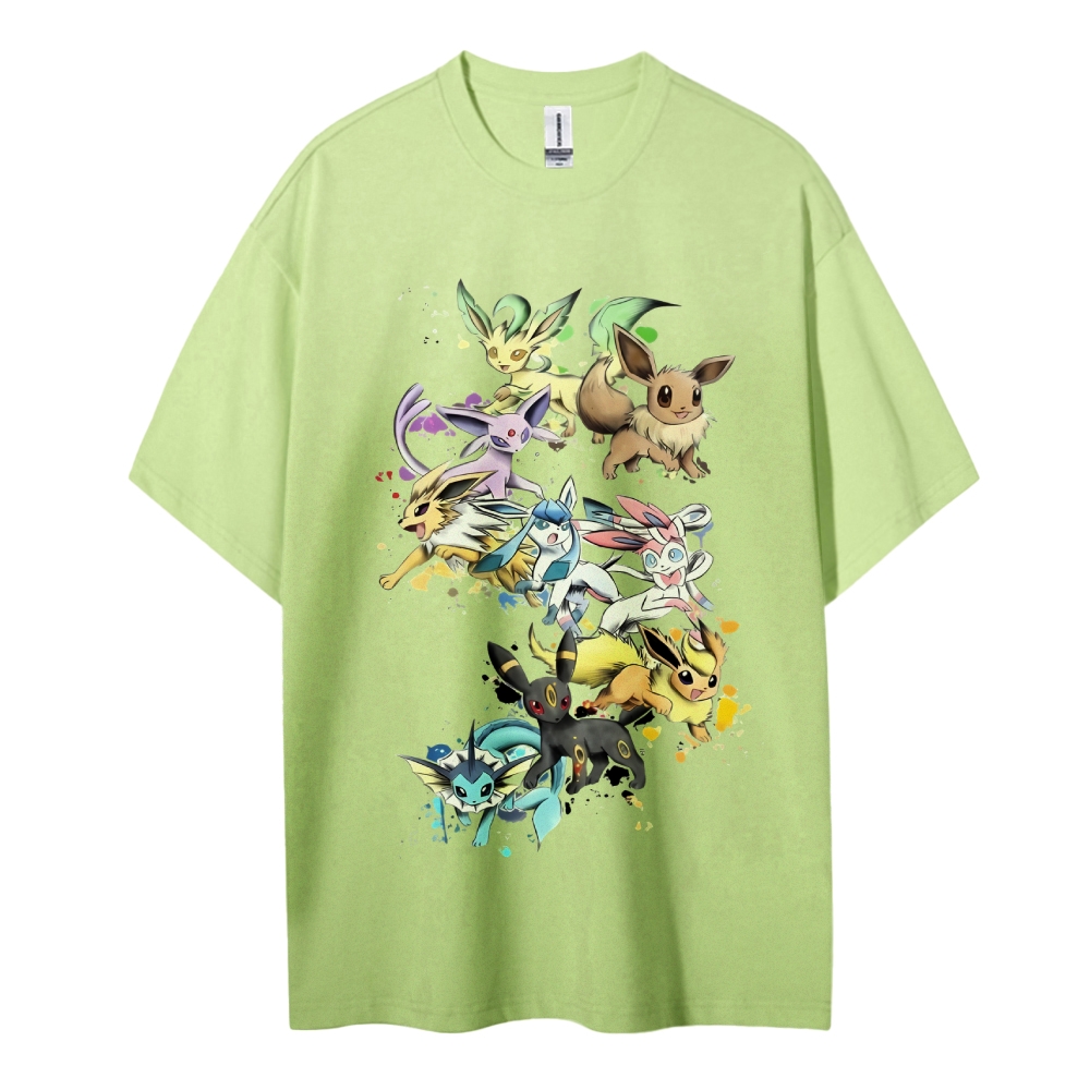 Pokemon Cotton Unisex Round Neck Anime T-Shirt
