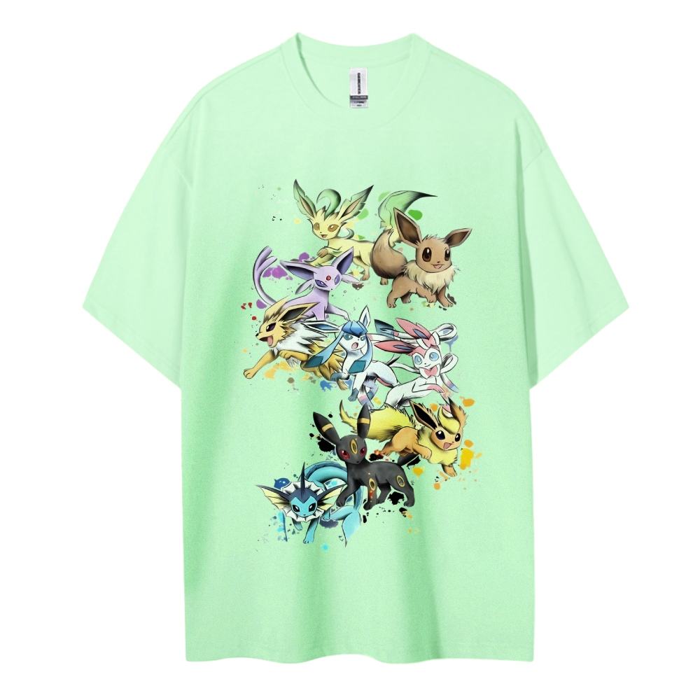 Pokemon Cotton Unisex Round Neck Anime T-Shirt