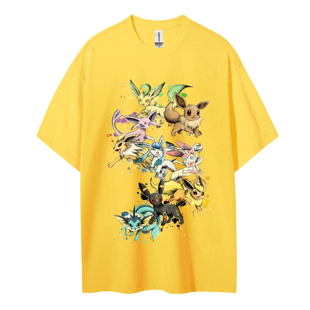 Pokemon Cotton Unisex Round Neck Anime T-Shirt