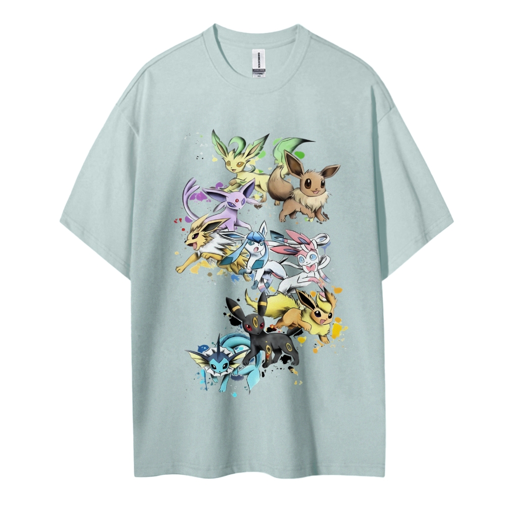 Pokemon Cotton Unisex Round Neck Anime T-Shirt