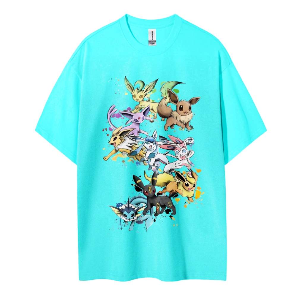 Pokemon Cotton Unisex Round Neck Anime T-Shirt