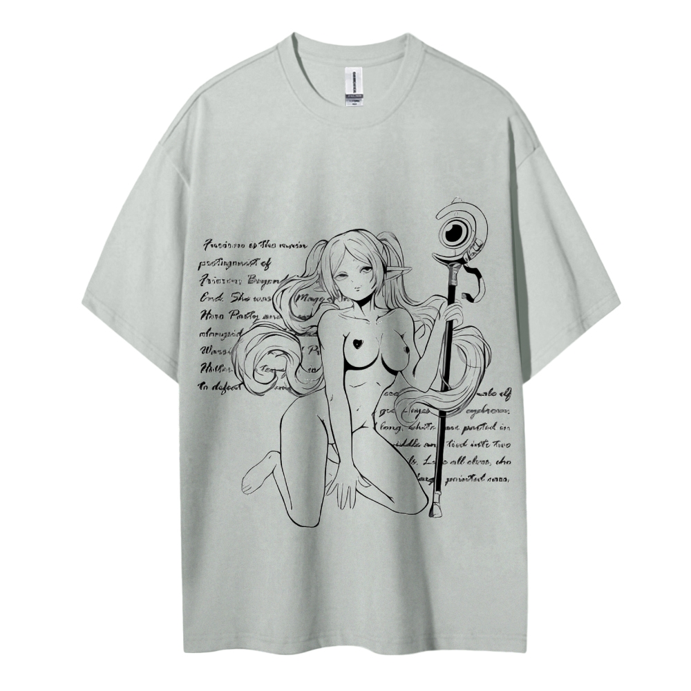 Frieren Wizardy Cotton Unisex Crew Neck Anime T-Shirt