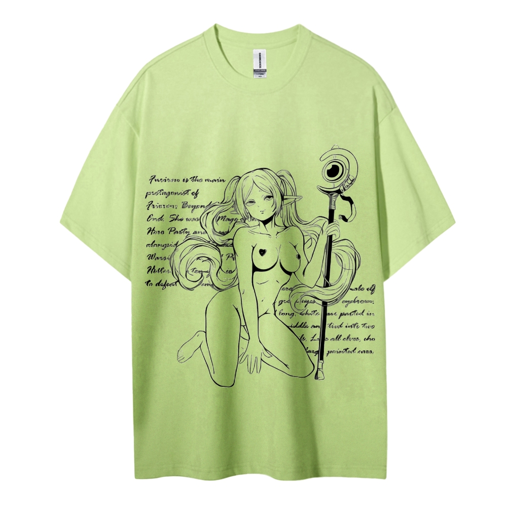 Frieren Wizardy Cotton Unisex Crew Neck Anime T-Shirt