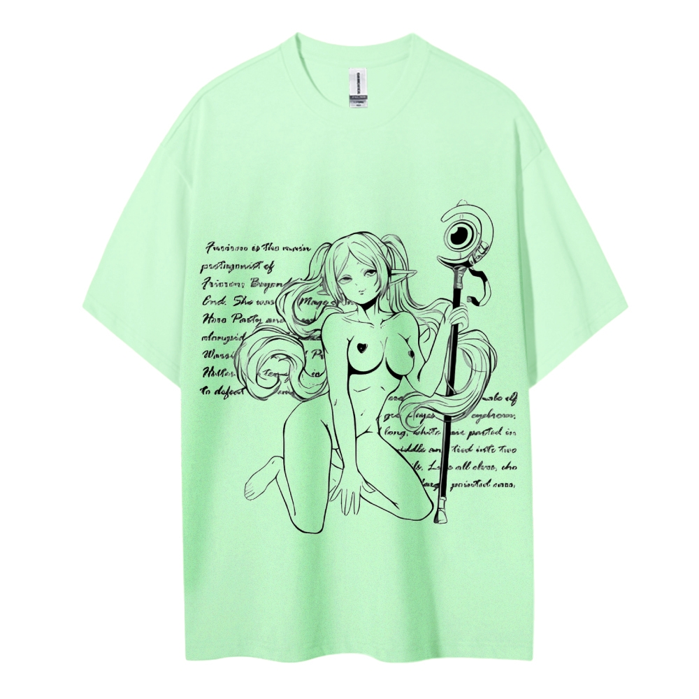 Frieren Wizardy Cotton Unisex Crew Neck Anime T-Shirt