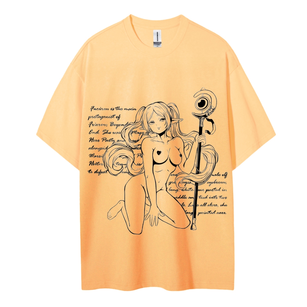 Frieren Wizardy Cotton Unisex Crew Neck Anime T-Shirt