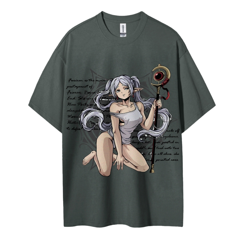 Frieren Wizardy Cotton Unisex Crew Neck Anime T-Shirt