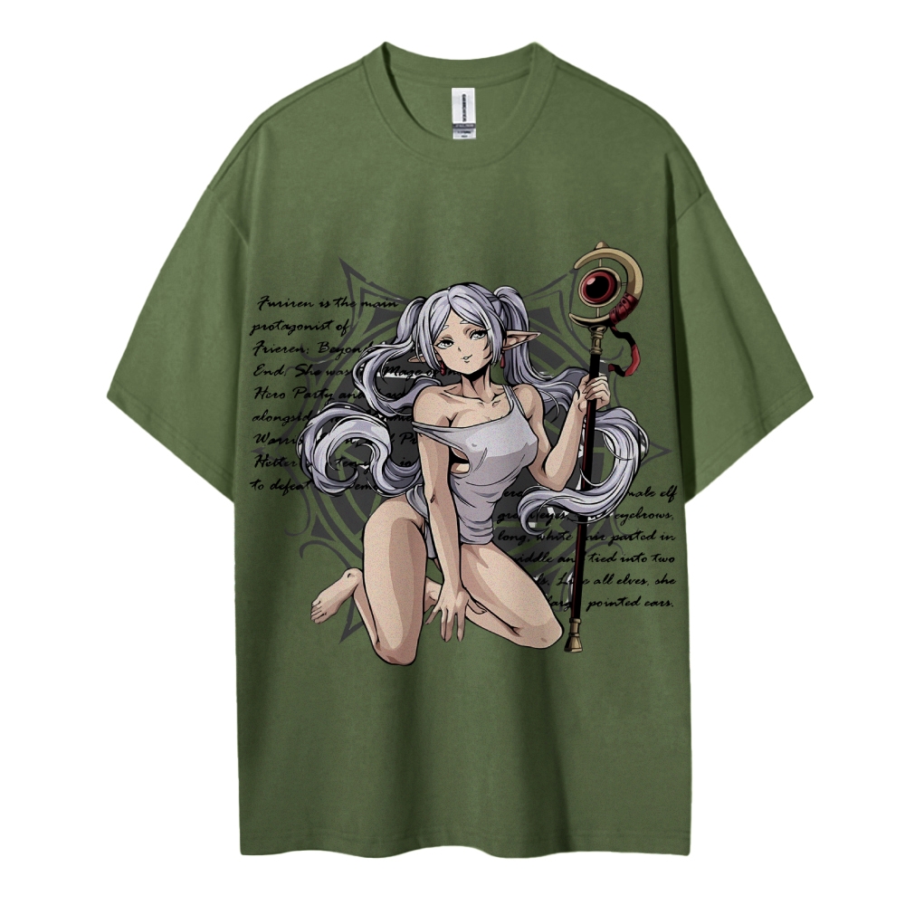 Frieren Wizardy Cotton Unisex Crew Neck Anime T-Shirt