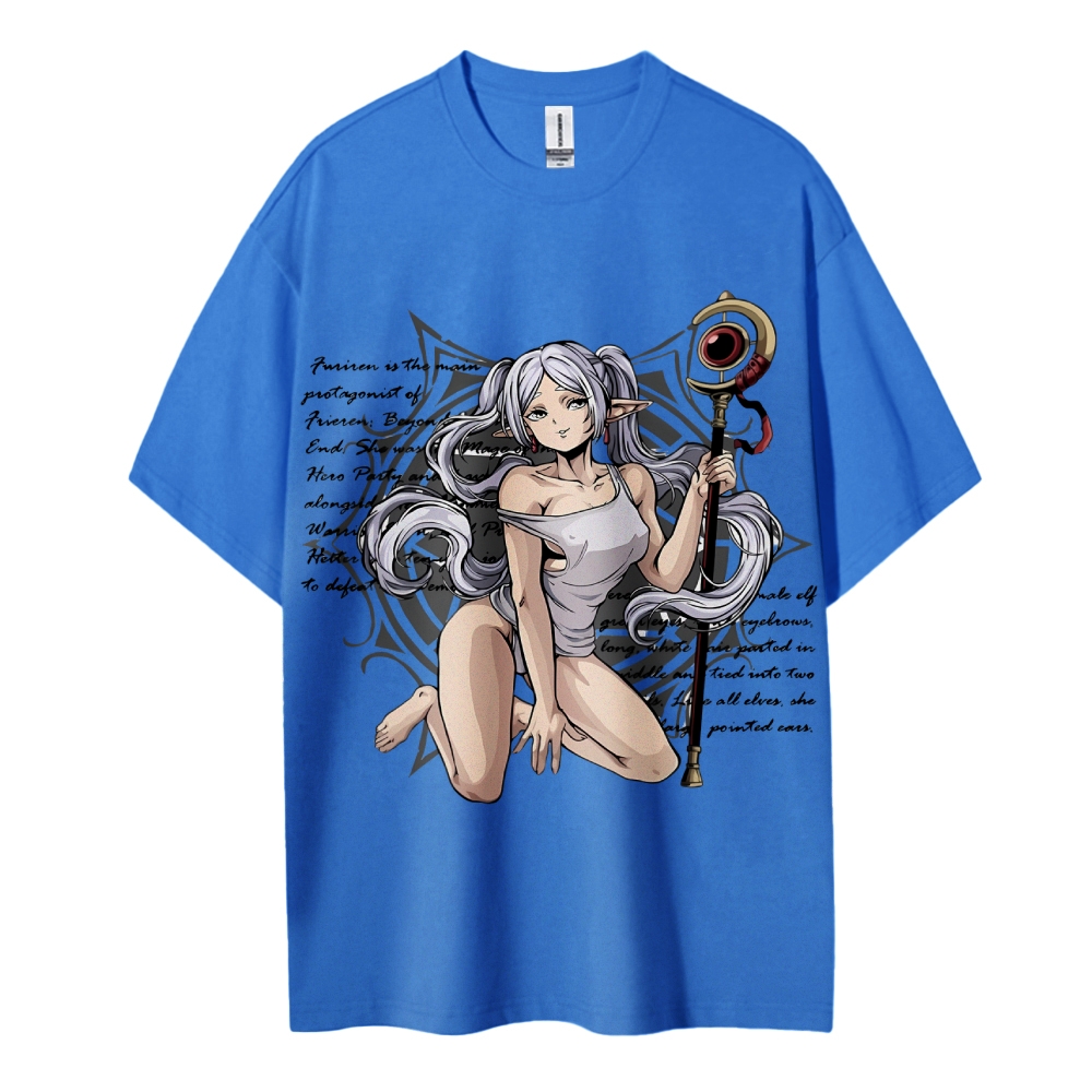 Frieren Wizardy Cotton Unisex Crew Neck Anime T-Shirt