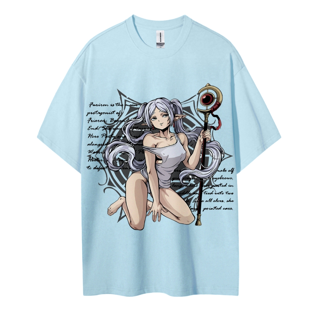 Frieren Wizardy Cotton Unisex Crew Neck Anime T-Shirt