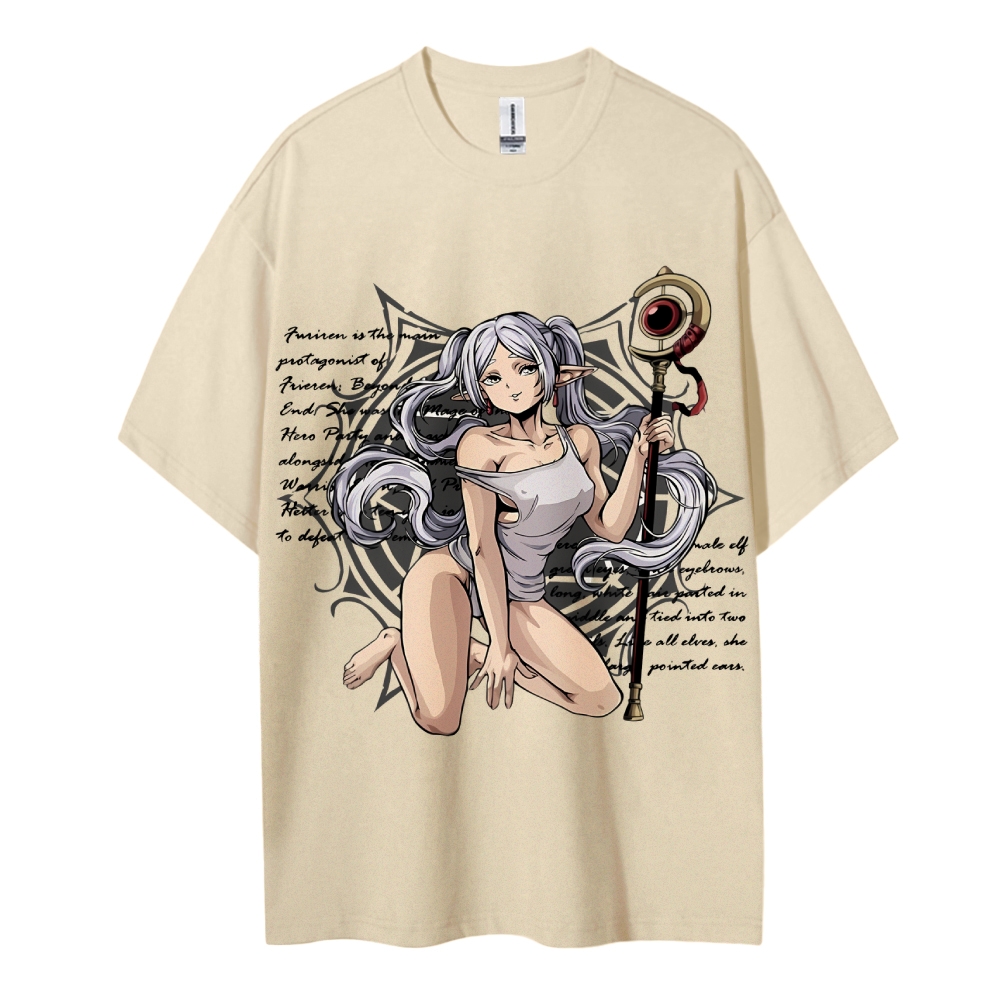 Frieren Wizardy Cotton Unisex Crew Neck Anime T-Shirt