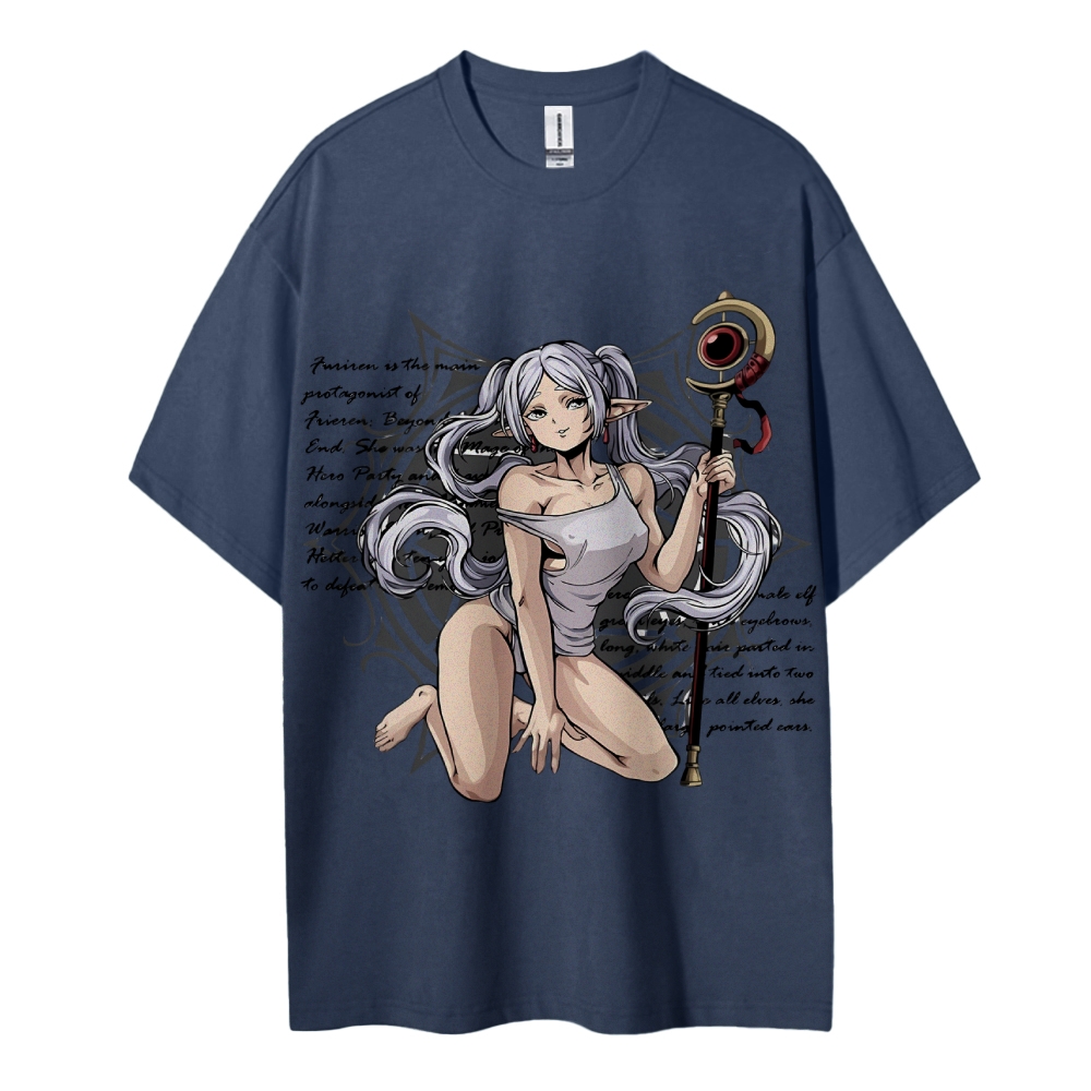 Frieren Wizardy Cotton Unisex Crew Neck Anime T-Shirt