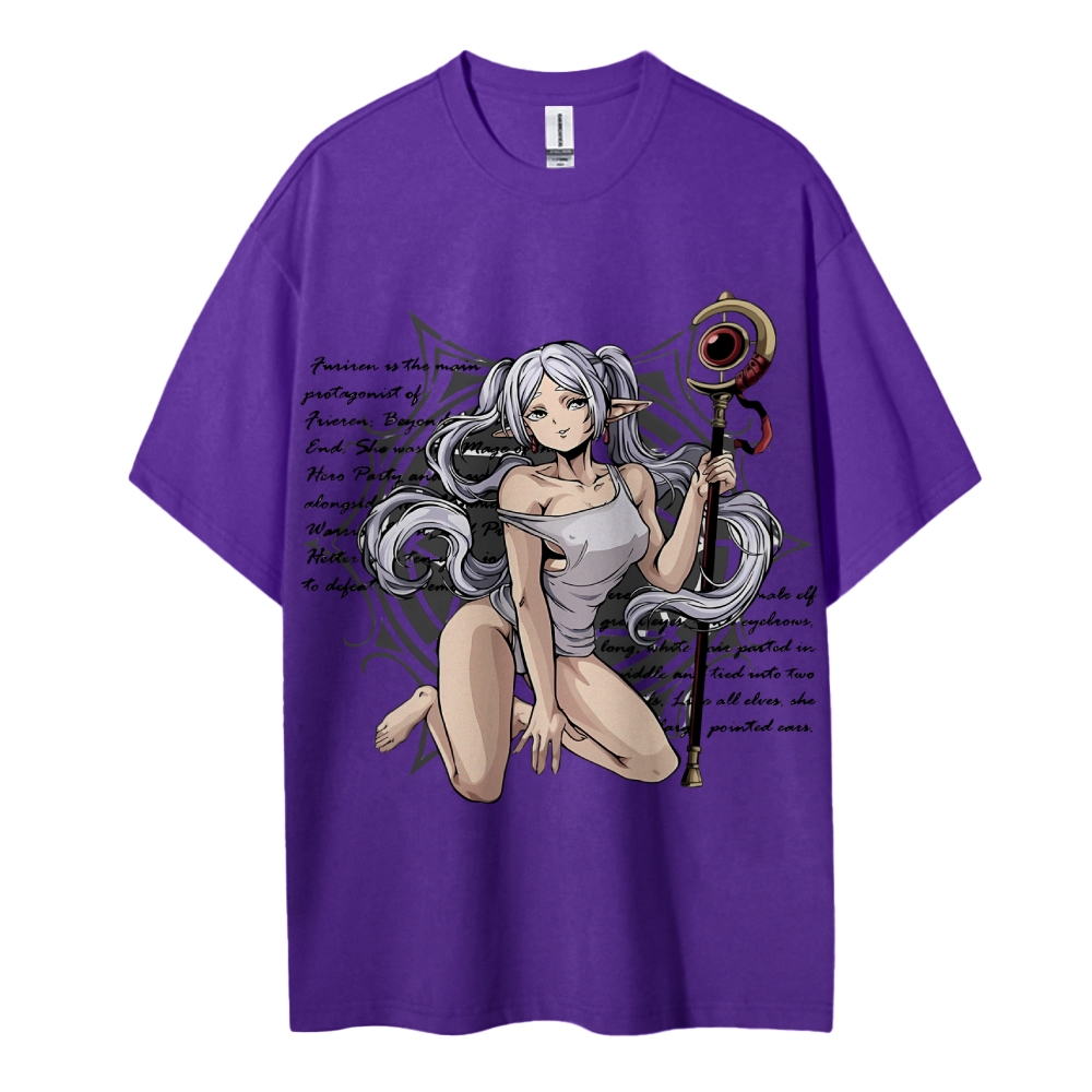 Frieren Wizardy Cotton Unisex Crew Neck Anime T-Shirt