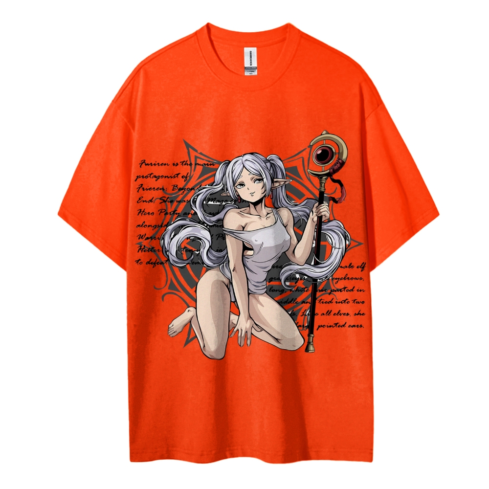Frieren Wizardy Cotton Unisex Crew Neck Anime T-Shirt