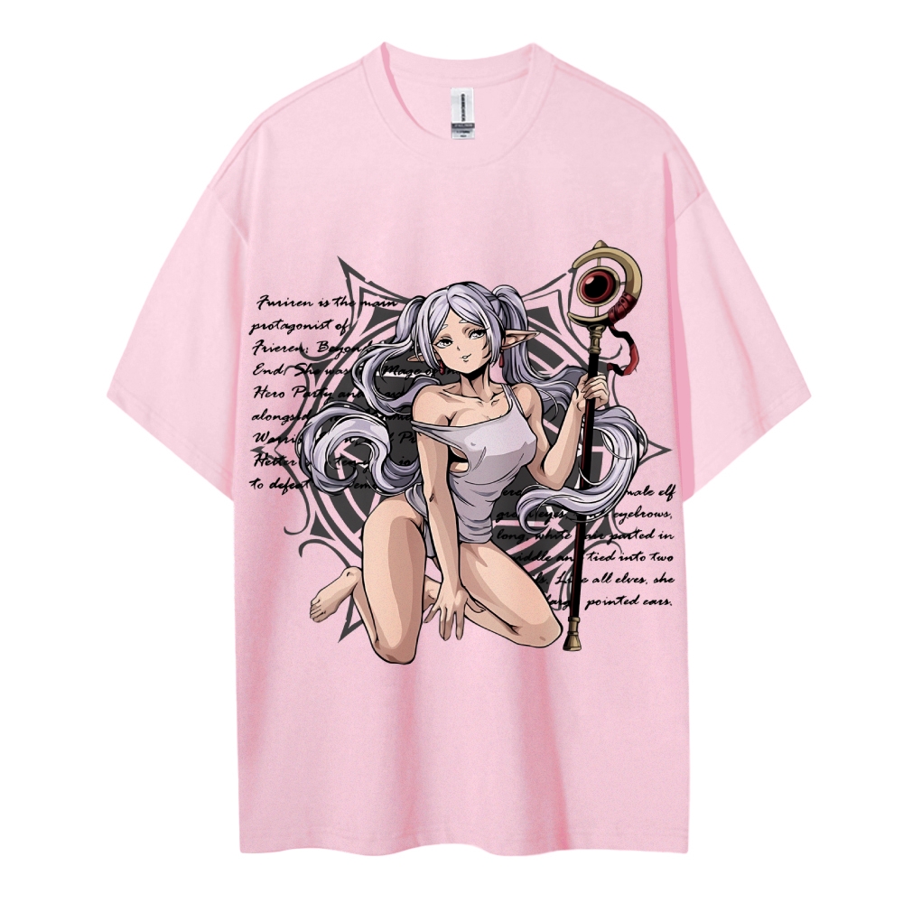 Frieren Wizardy Cotton Unisex Crew Neck Anime T-Shirt