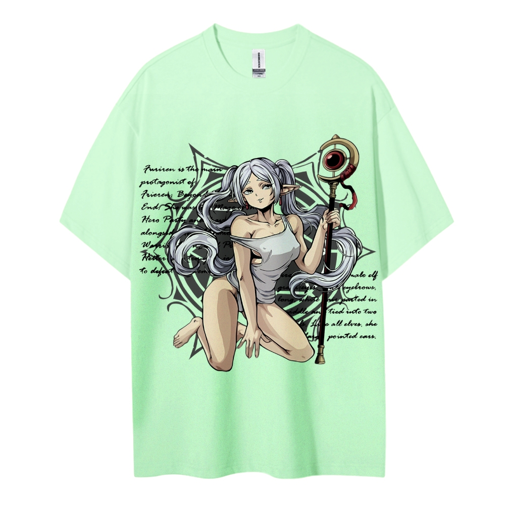 Frieren Wizardy Cotton Unisex Crew Neck Anime T-Shirt
