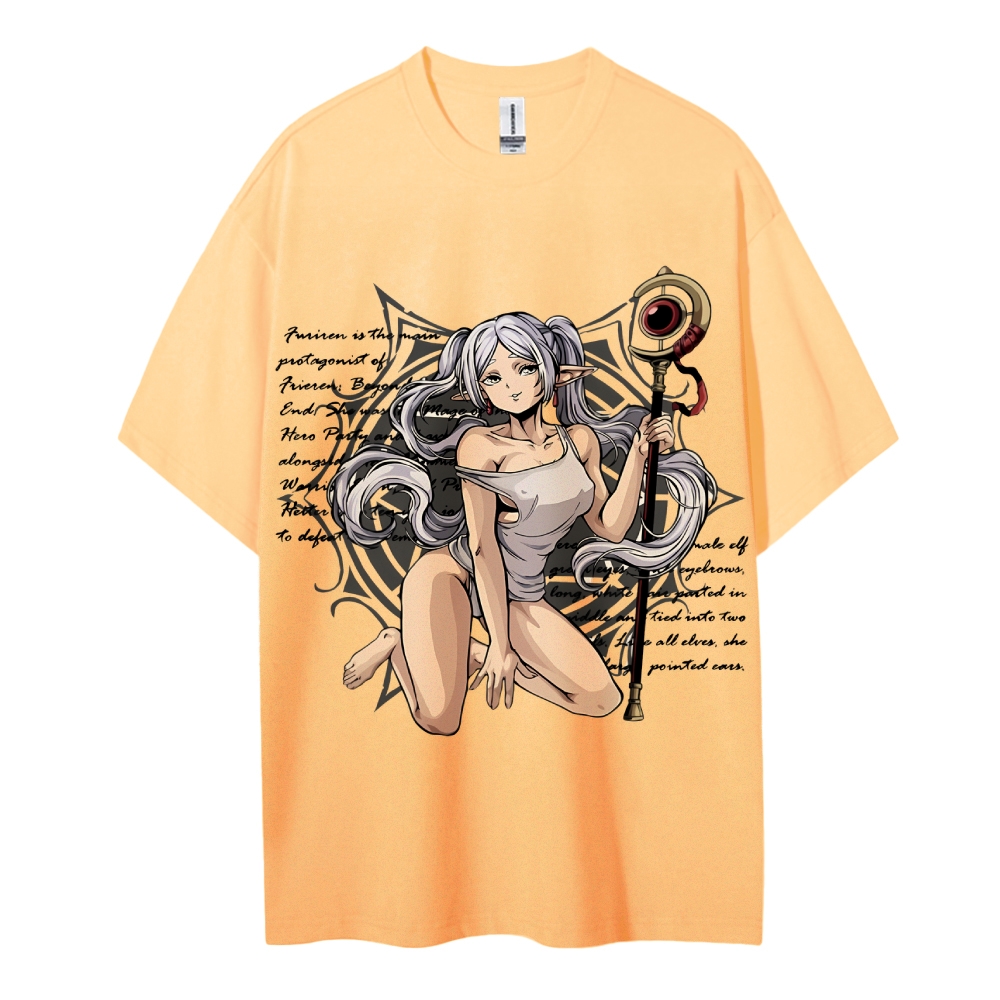 Frieren Wizardy Cotton Unisex Crew Neck Anime T-Shirt