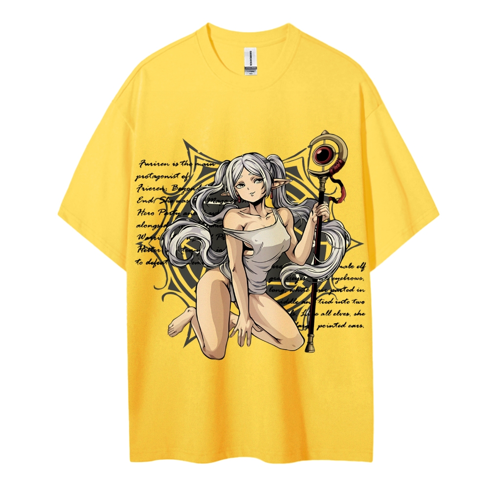 Frieren Wizardy Cotton Unisex Crew Neck Anime T-Shirt