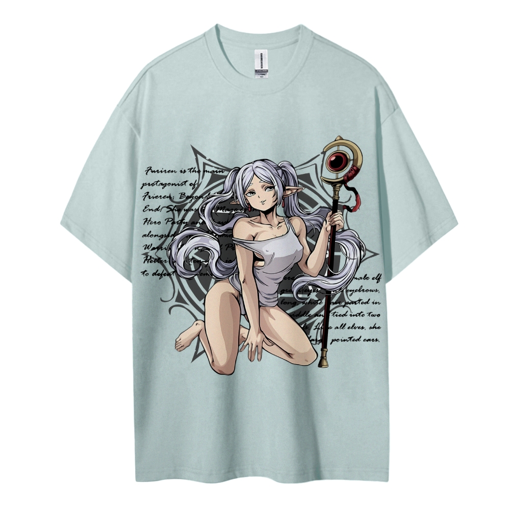 Frieren Wizardy Cotton Unisex Crew Neck Anime T-Shirt