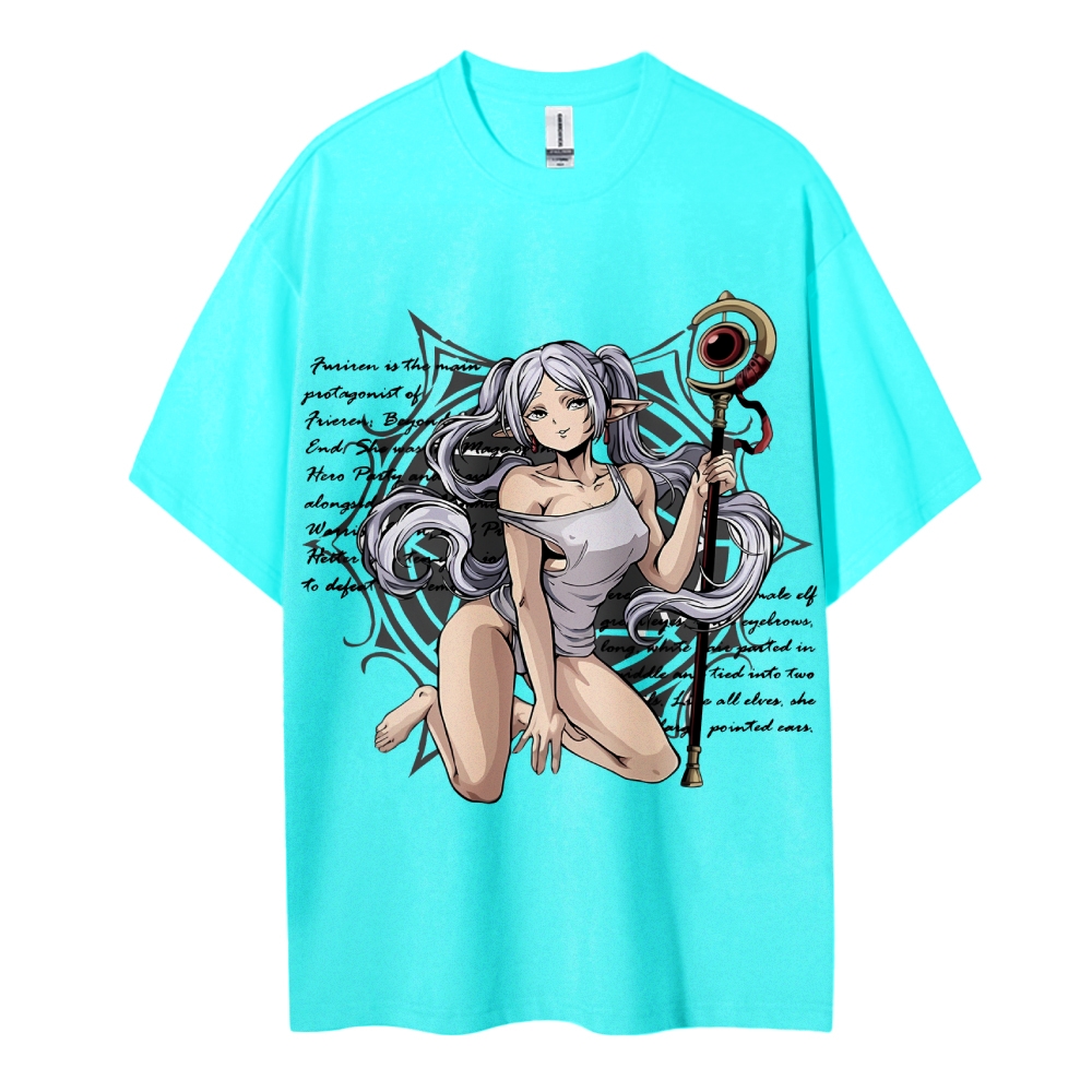 Frieren Wizardy Cotton Unisex Crew Neck Anime T-Shirt