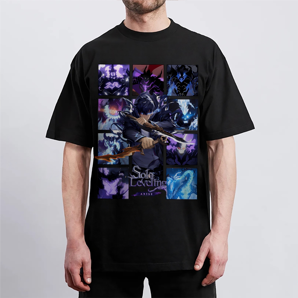 SOLOLEVELING Cotton Unisex Round Neck Anime T-Shirt