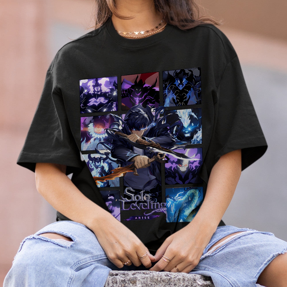 SOLOLEVELING Cotton Unisex Round Neck Anime T-Shirt
