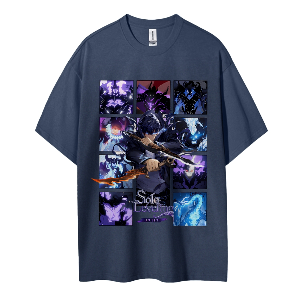 SOLOLEVELING Cotton Unisex Round Neck Anime T-Shirt