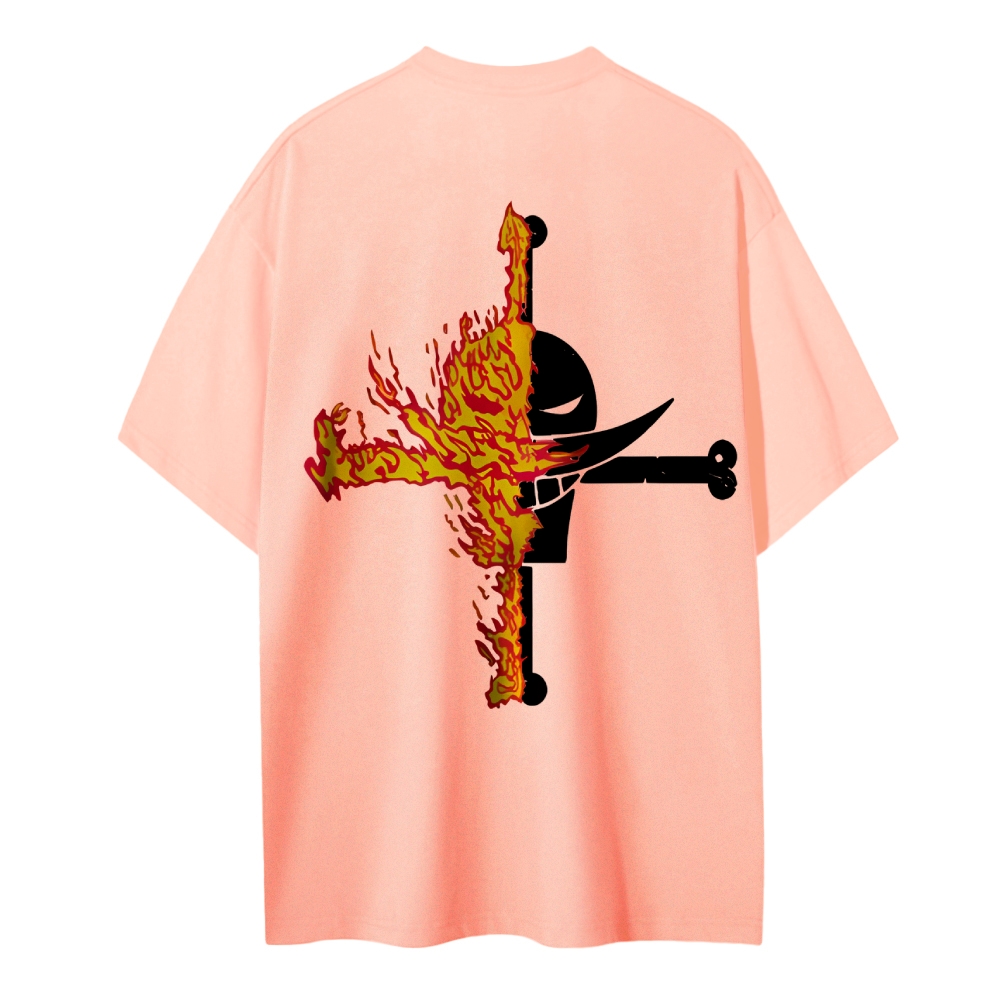 One Piece Cotton Unisex Round Neck Anime T-Shirt