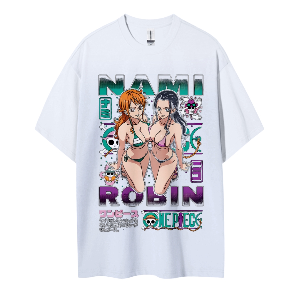 One Piece Cotton Unisex Round Neck Anime T-Shirt
