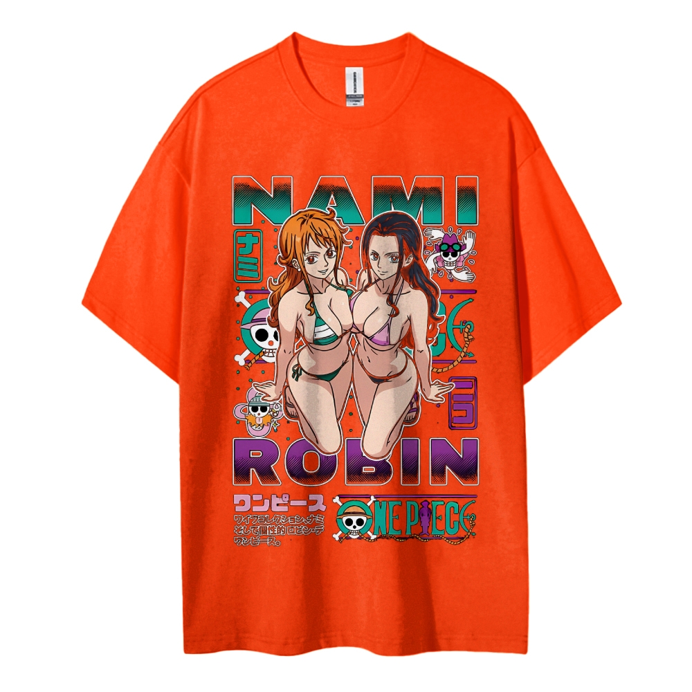 One Piece Cotton Unisex Round Neck Anime T-Shirt