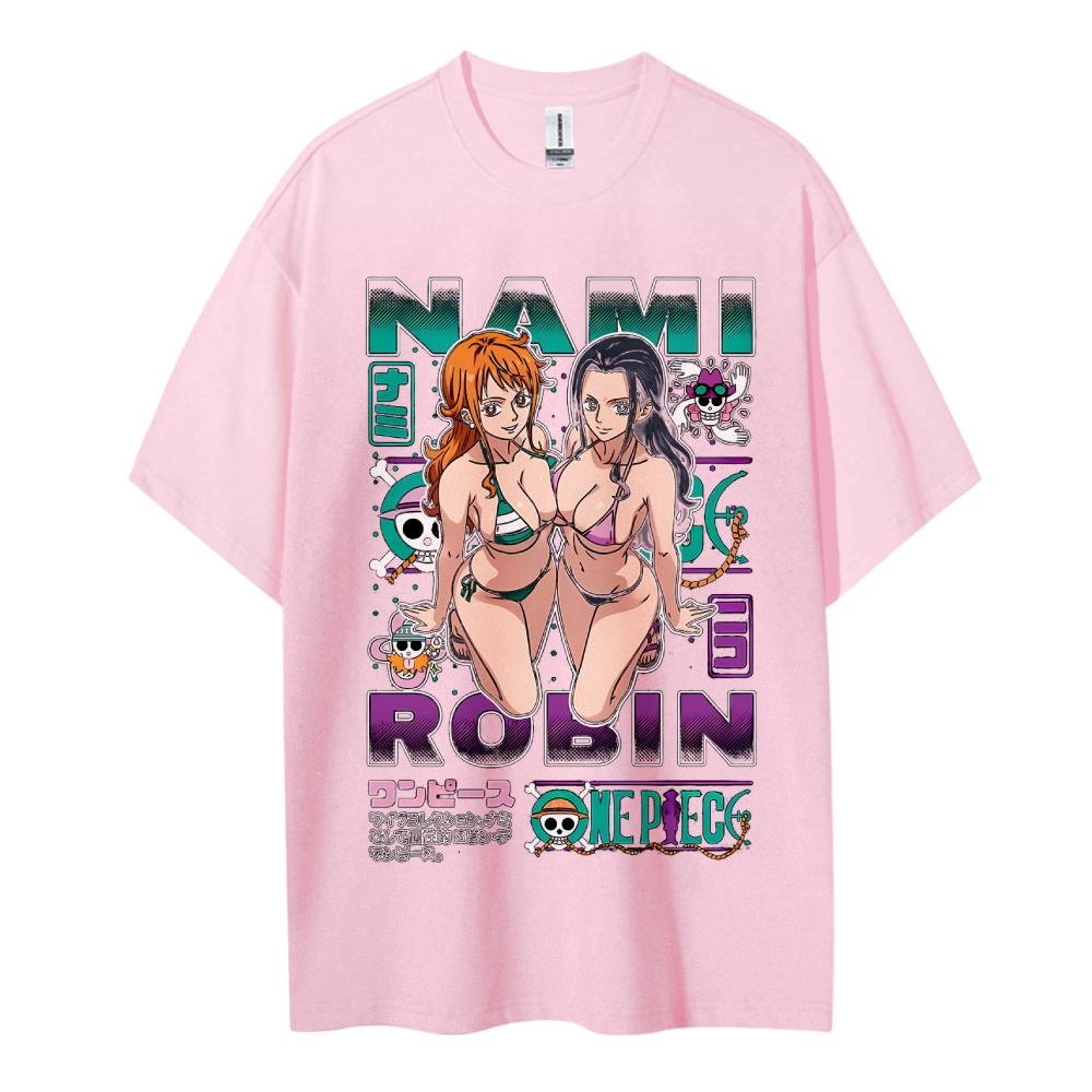 One Piece Cotton Unisex Round Neck Anime T-Shirt