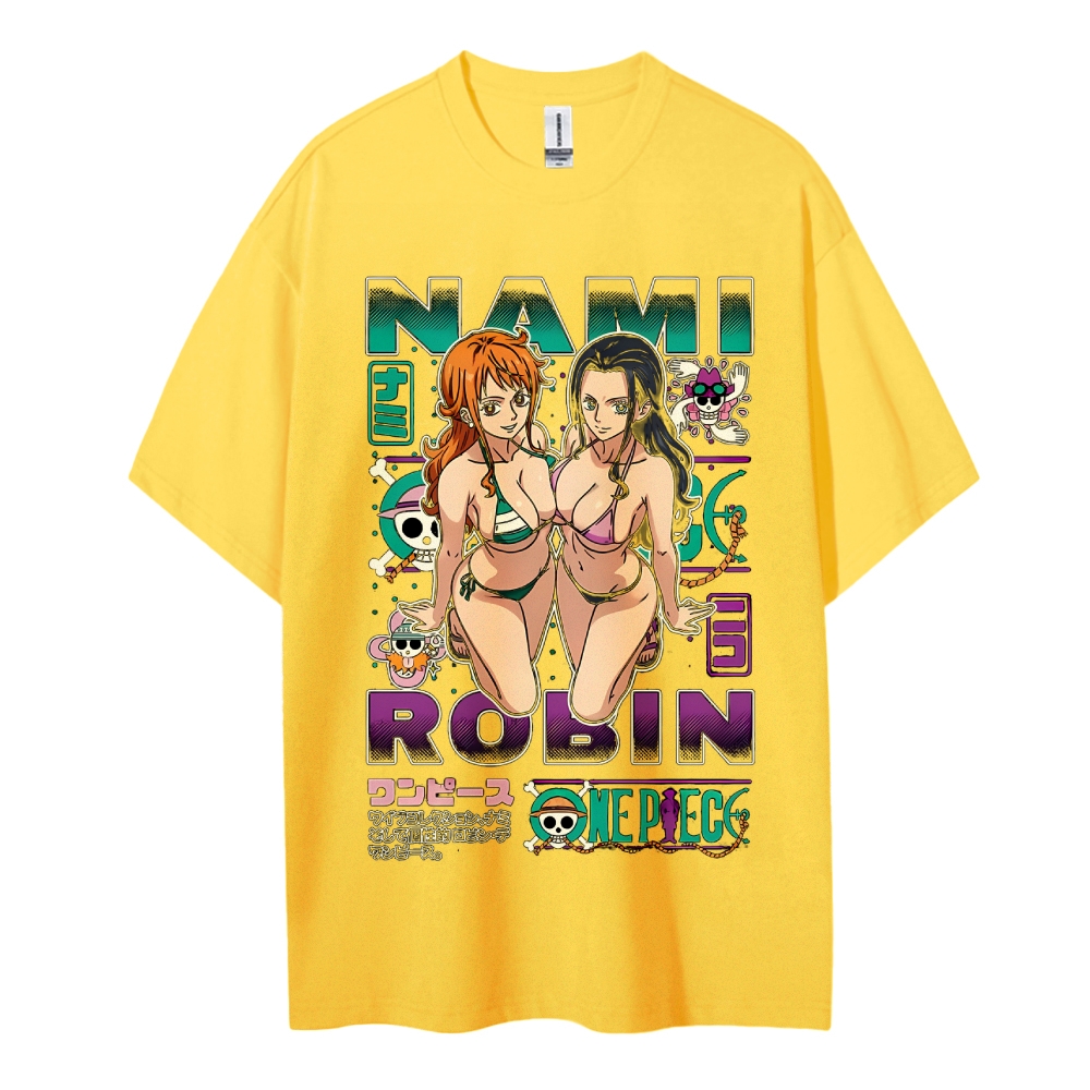 One Piece Cotton Unisex Round Neck Anime T-Shirt