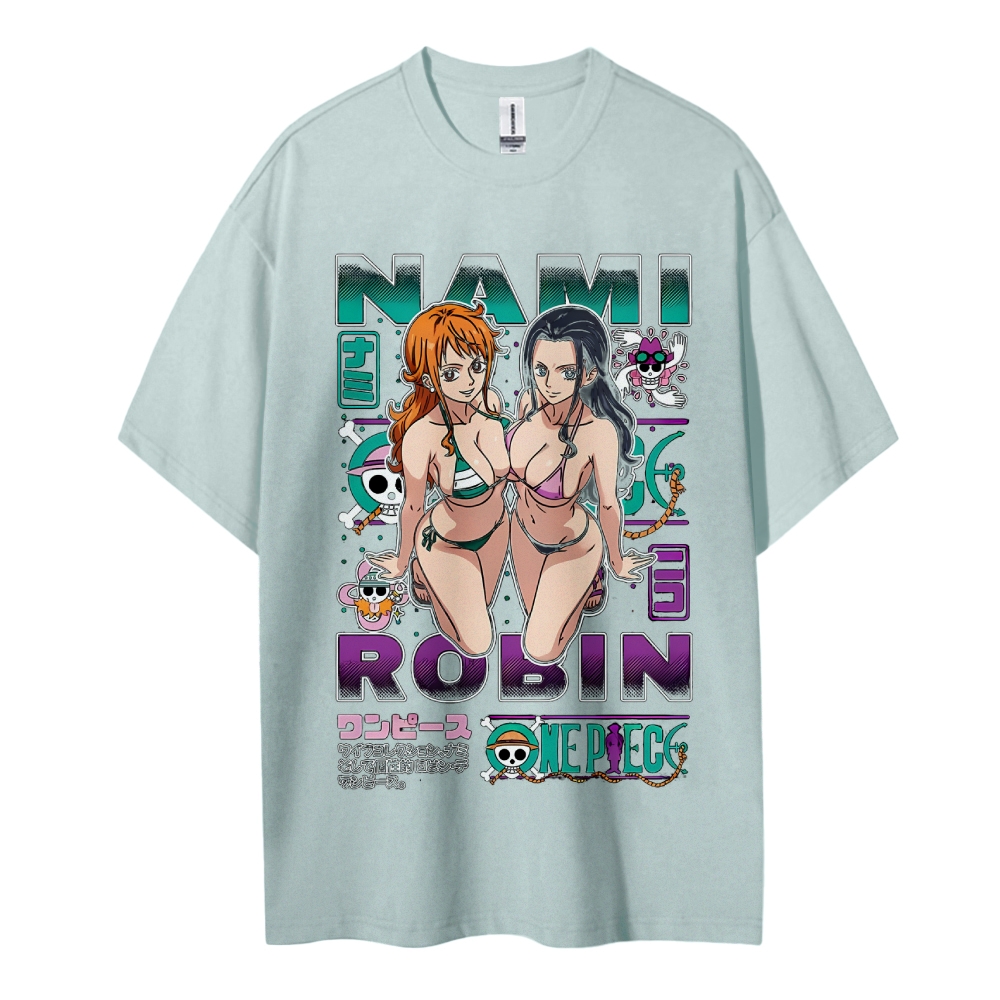 One Piece Cotton Unisex Round Neck Anime T-Shirt