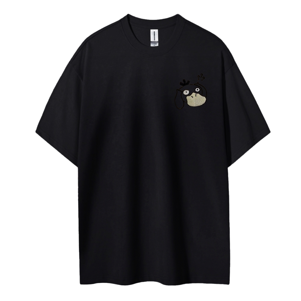 Pokémon Duck Cotton Embroidery Unisex Round Neck Anime T-Shirt