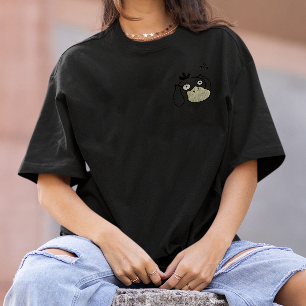 Pokémon Duck Cotton Embroidery Unisex Round Neck Anime T-Shirt